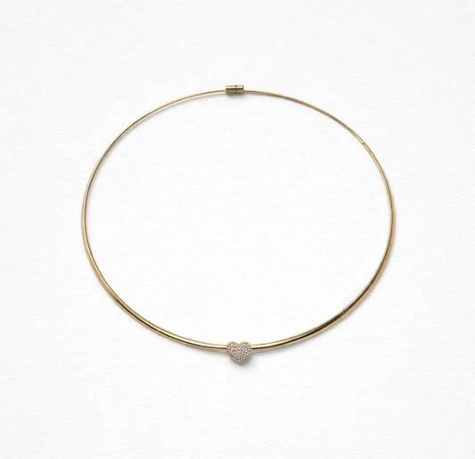 Collana choker rigida cuore