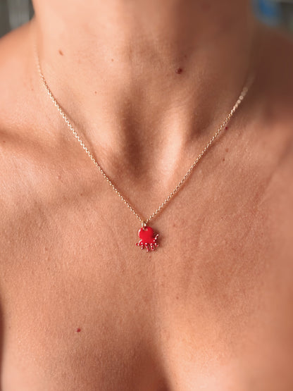 Collana polipetto rosso