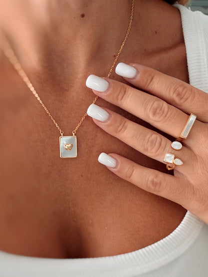 Anello aperto tre forme in Madreperla