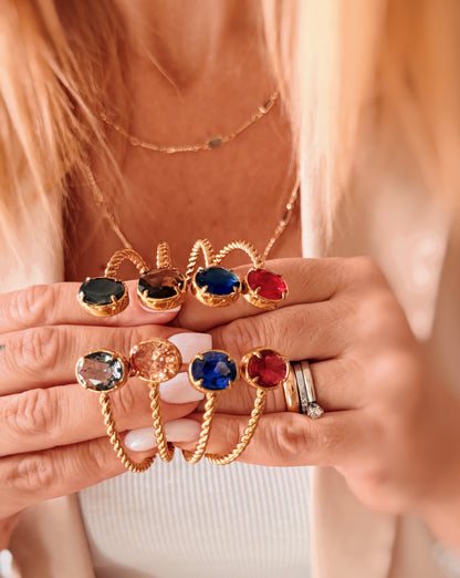 Bracciale rigido doppio castone