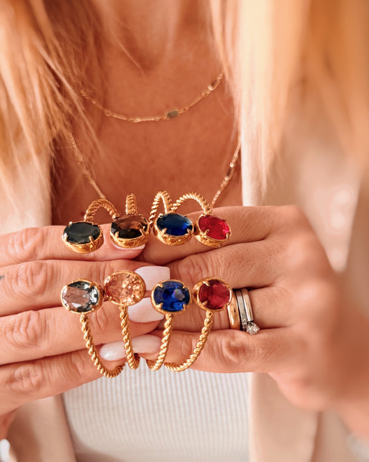 Bracciale rigido doppio castone