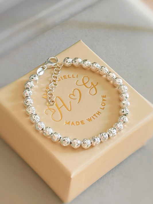 Bracciale sferette martellate