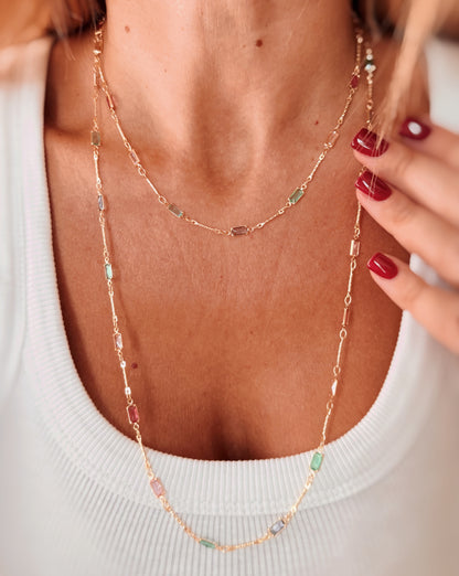 Collana zirconi rettangolini