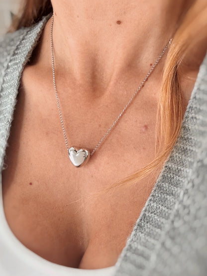 Collana cuore midi argento