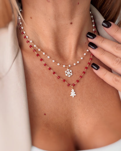 Collana Agata rossa e alberello