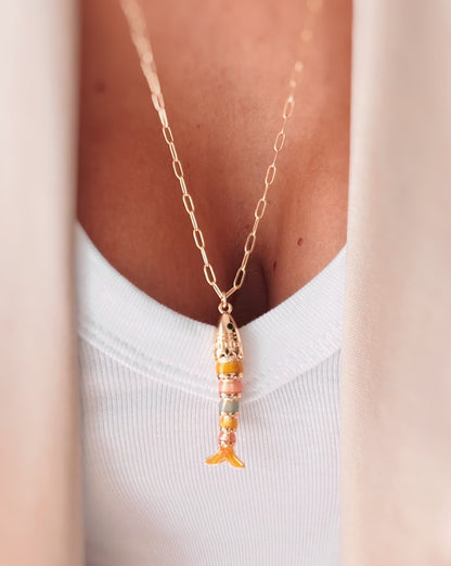 Collana lunga pesciolino pastello
