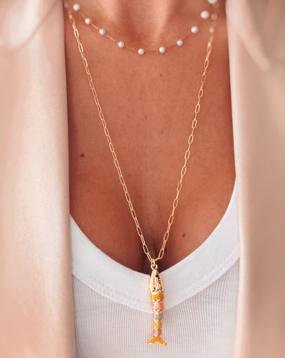 Collana lunga pesciolino pastello