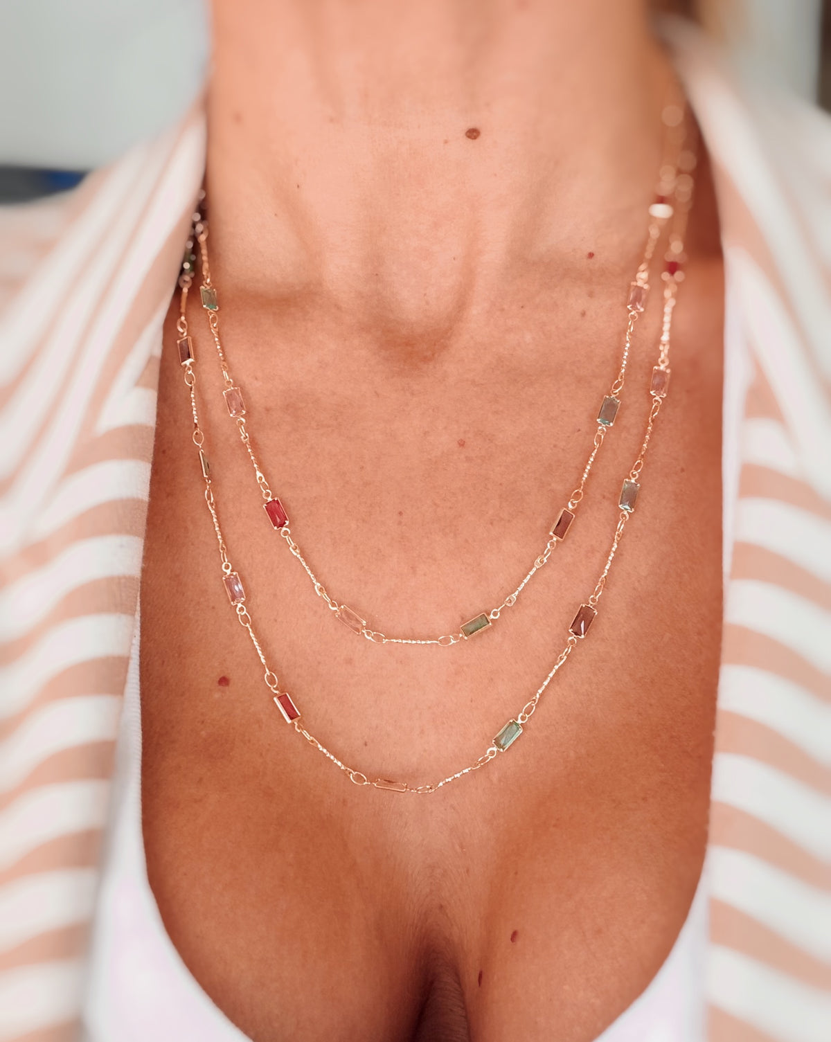 Collana zirconi rettangolini