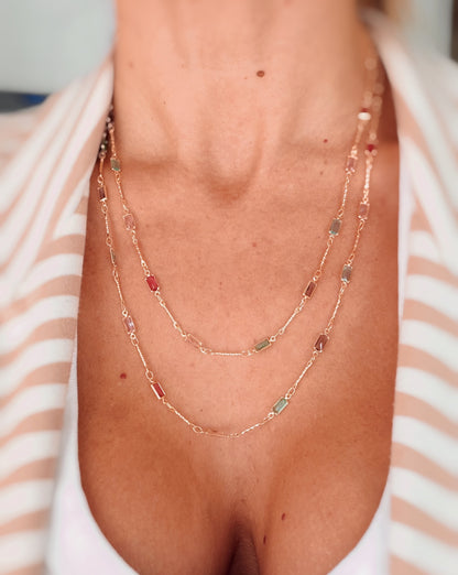 Collana zirconi rettangolini
