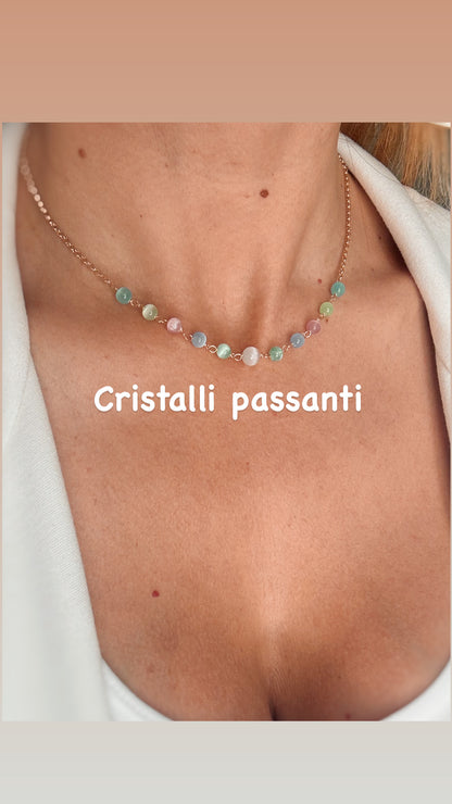 Collana sfere pastello