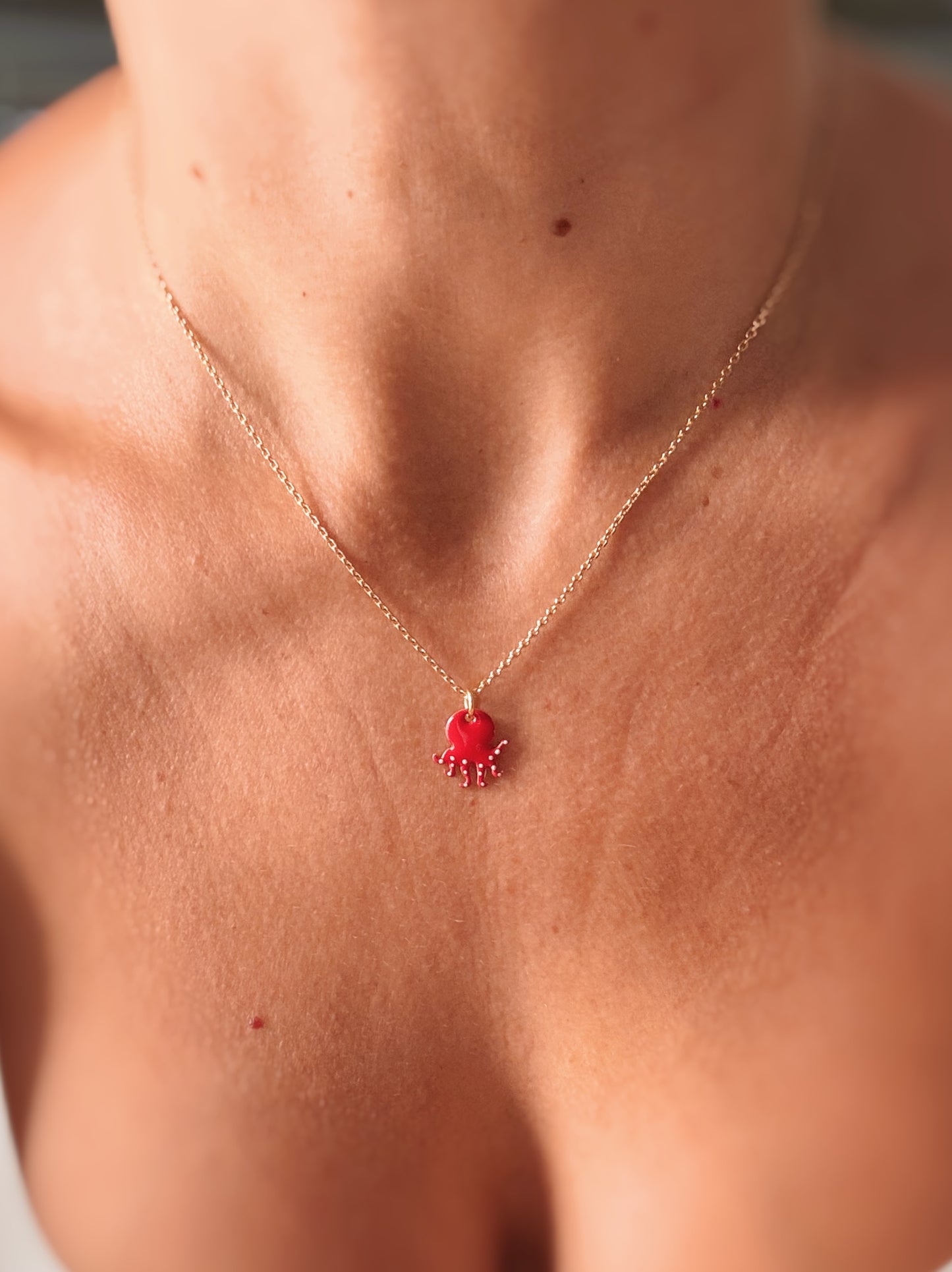 Collana polipetto rosso