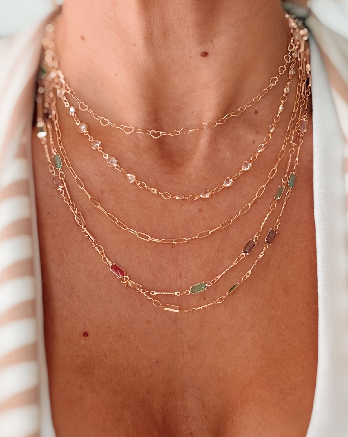 Collana zirconi rettangolini