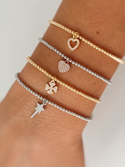 Bracciale mini charm zirconato