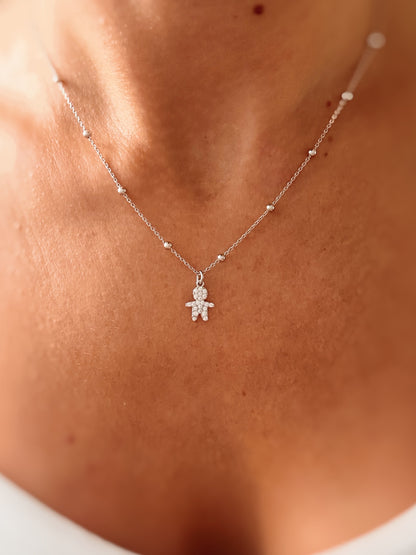 collana ciondolo bebè bimba e bimbo argento 925 regalo mamma cuore