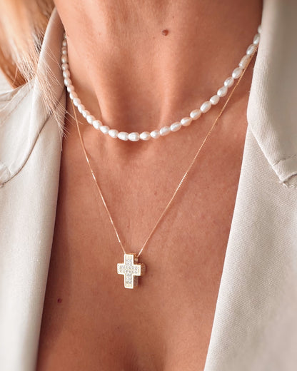 Collana perle chicco di riso