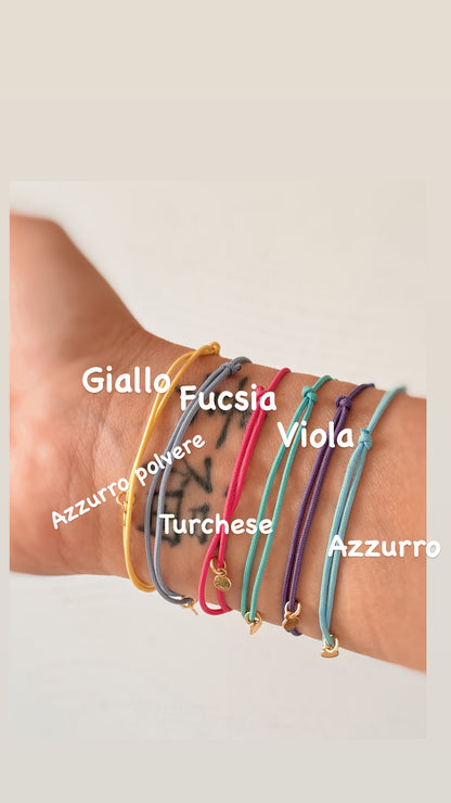 Bracciale cordino e granellini