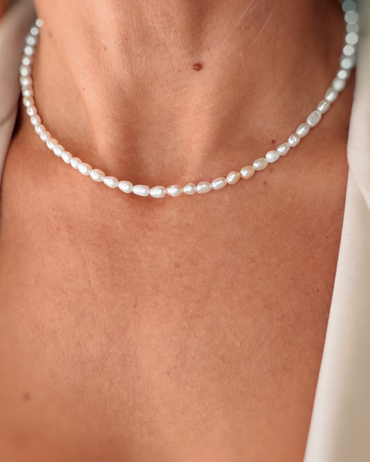 Collana perle chicco di riso