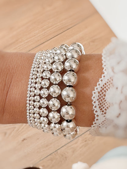 Bracciale sfere argento bianco