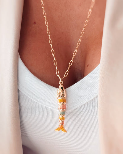 Collana lunga pesciolino pastello