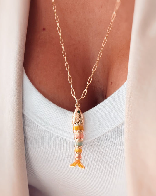 Collana lunga pesciolino pastello