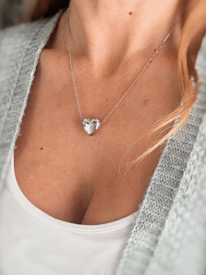 Collana cuore midi argento