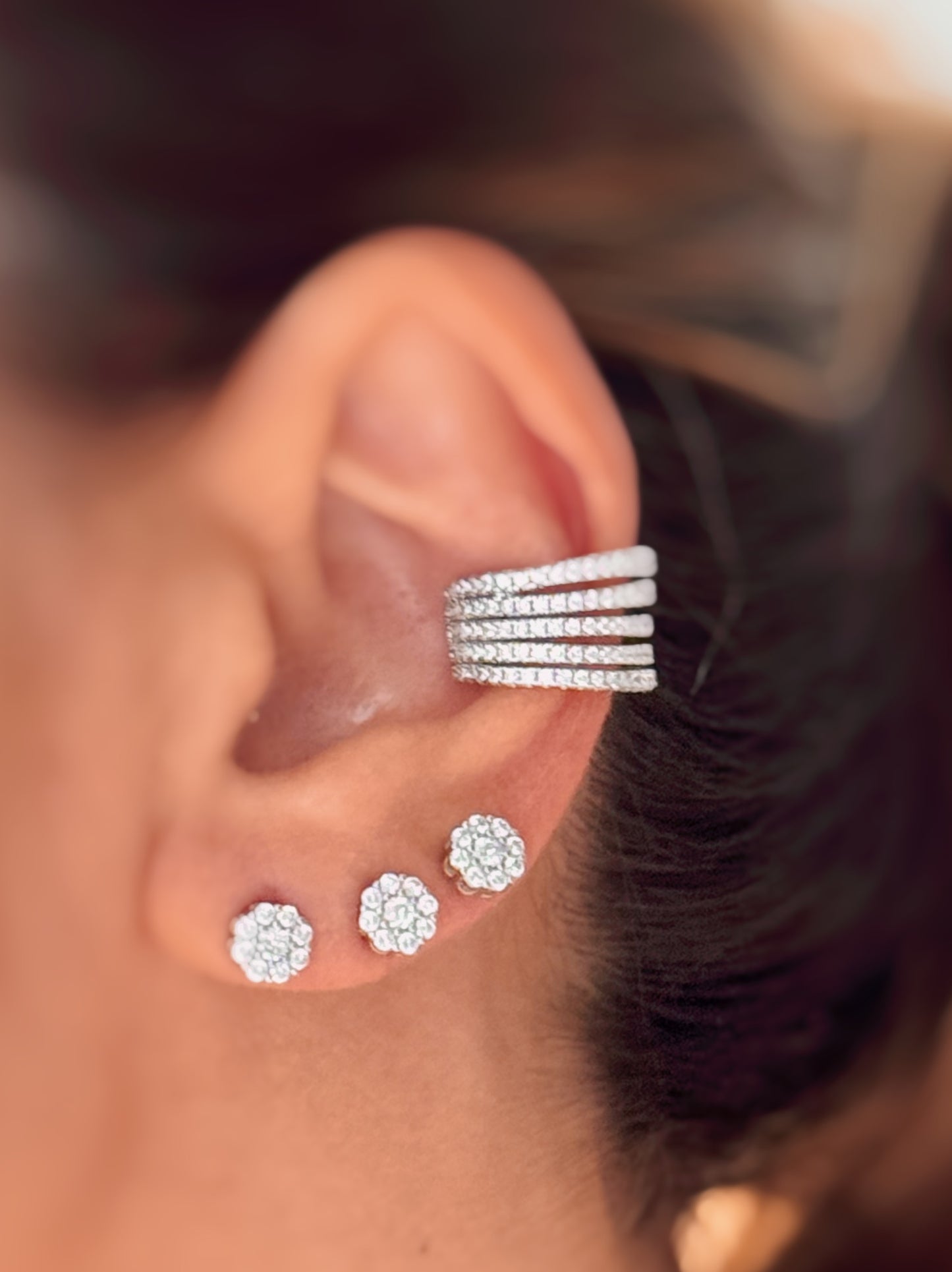 Earcuff 5 fasce di zirconi