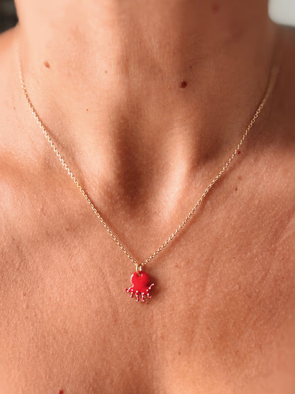 Collana polipetto rosso