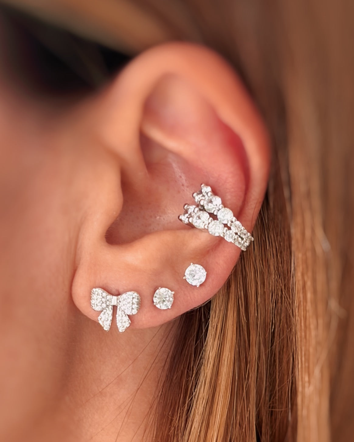 Orecchini A Ali D'Angelo In Argento 925 SILVEGO – Con Zirconia, Rodiati, 6x16 Mm, FW10187E