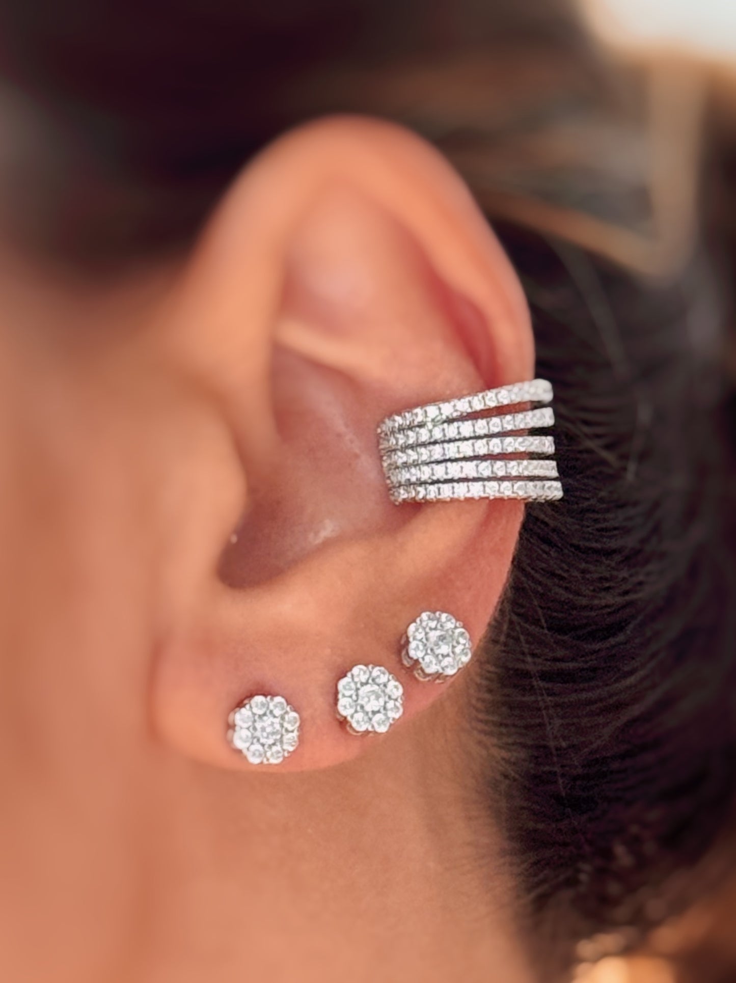 Earcuff 5 fasce di zirconi