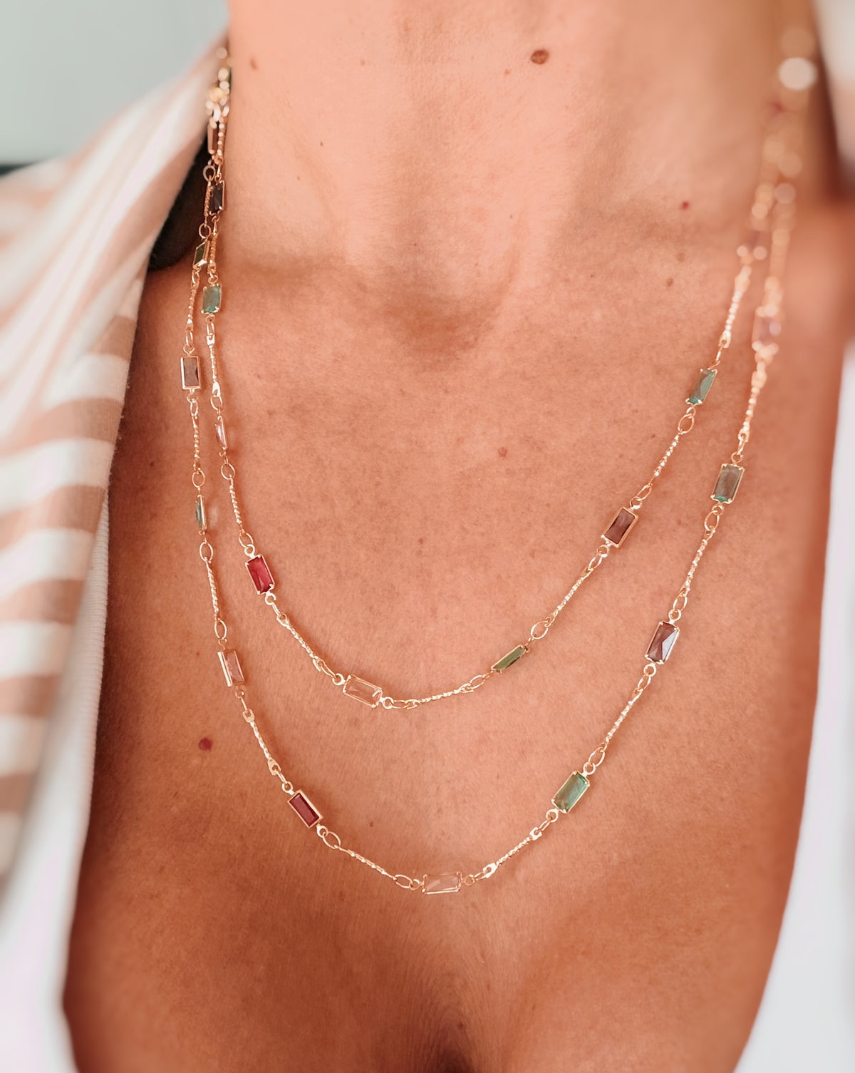 Collana zirconi rettangolini