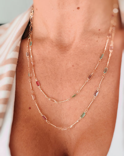 Collana zirconi rettangolini