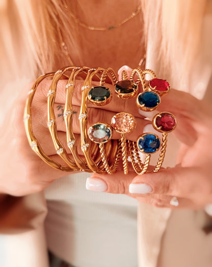 Bracciale rigido doppio castone