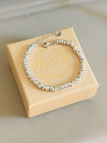 Bracciale nodini argento bianco