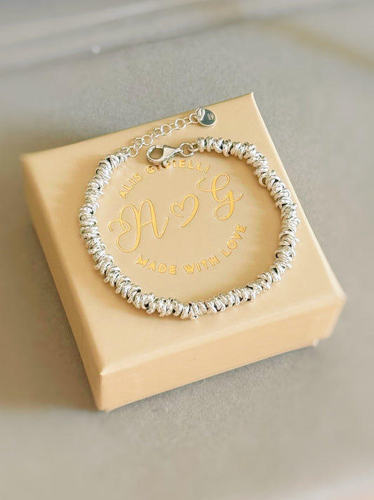 Bracciale nodini argento bianco