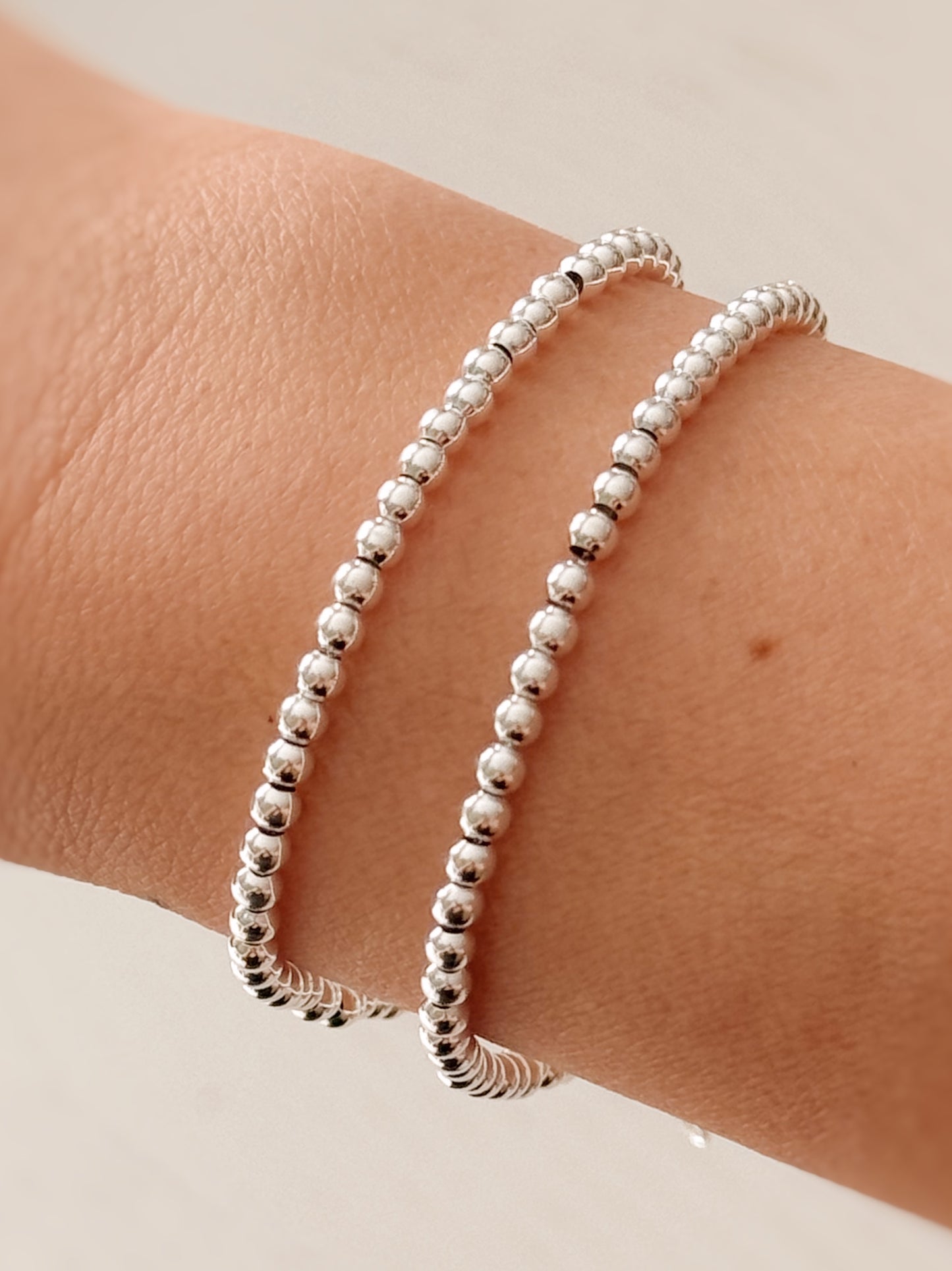 Bracciale sfere argento bianco