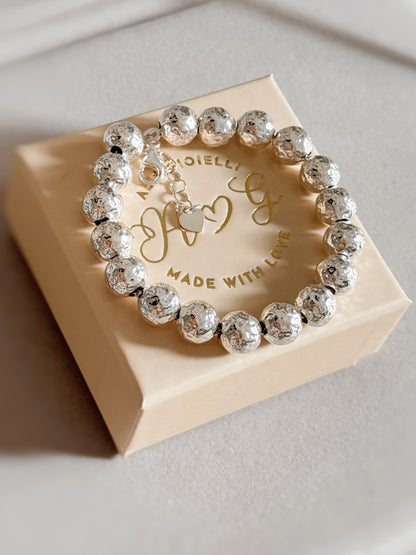 Bracciale sfere martellate