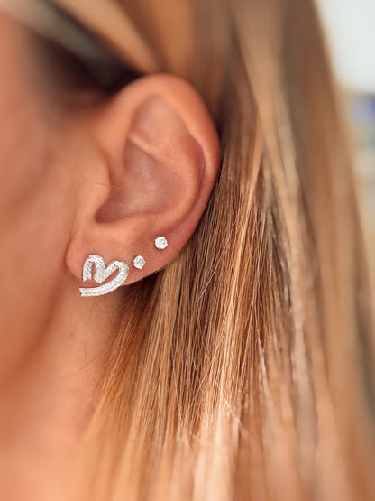 Orecchini cuore intrecciato