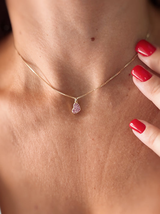 Chocker mini cuore zirconi