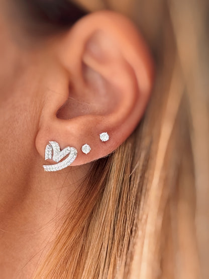 Orecchini cuore intrecciato