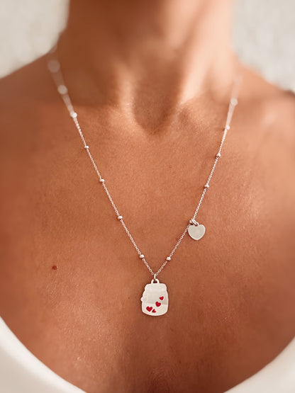 Collana con ciondolo barattolo dell'amore