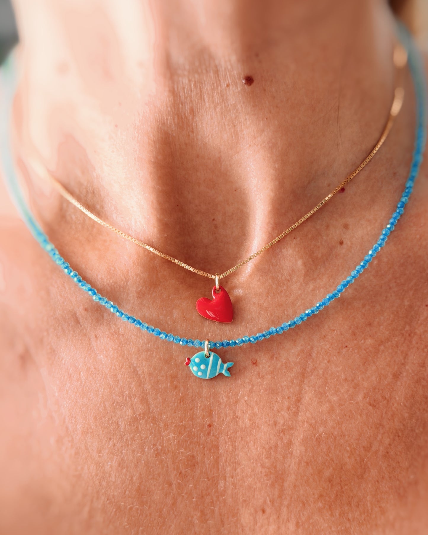 Chocker cuore smaltato