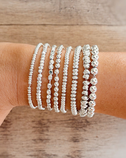 Bracciale nodini argento bianco