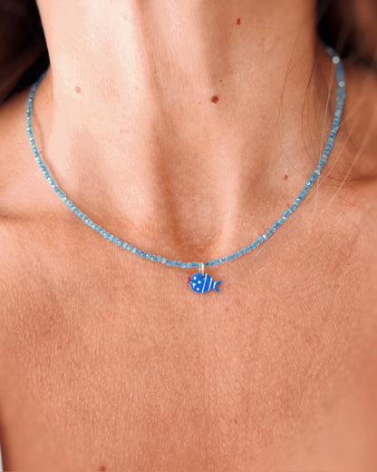 Girocollo azzurro pesciolino smaltato