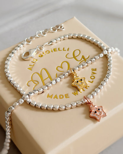 Bracciale dadini e stella natalizia