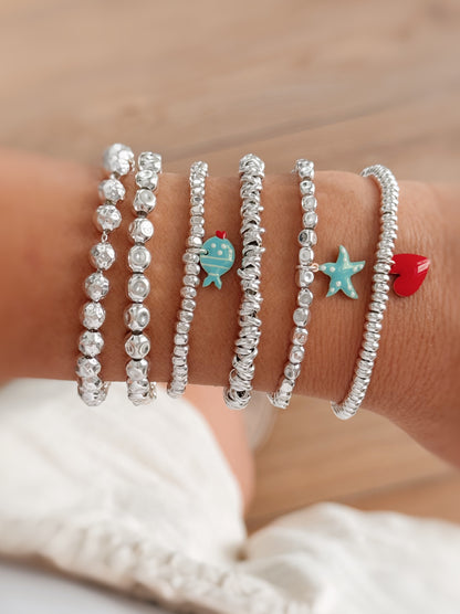 Bracciale sferette martellate