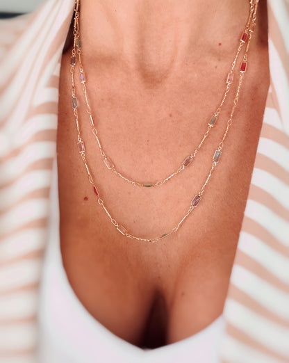 Collana zirconi rettangolini