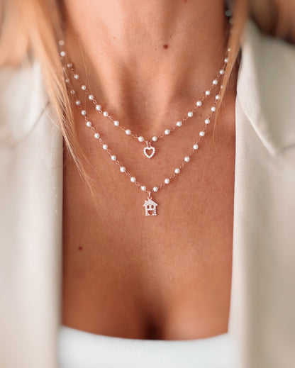 Choker perle e cuoricino