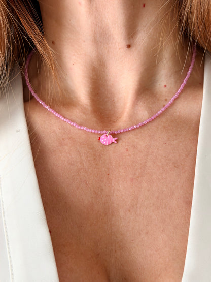 Girocollo rosa baby pesciolino smaltato