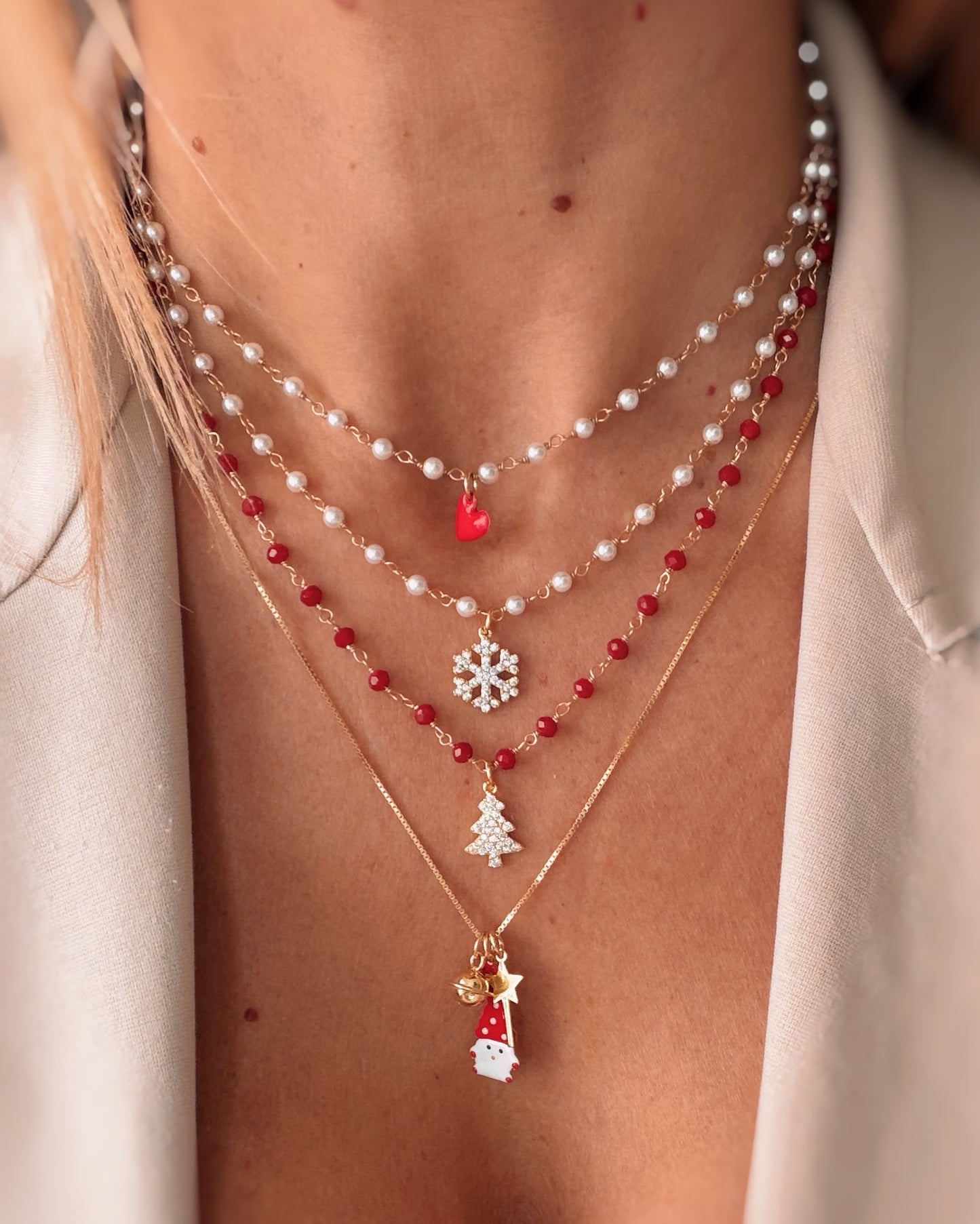 Collana Agata rossa e alberello