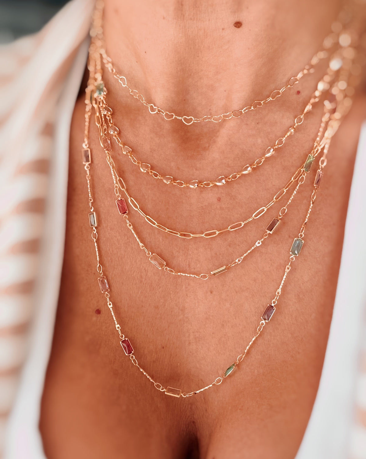 Collana zirconi rettangolini